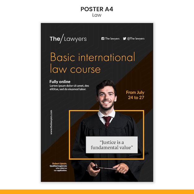 Free PSD law template poster design