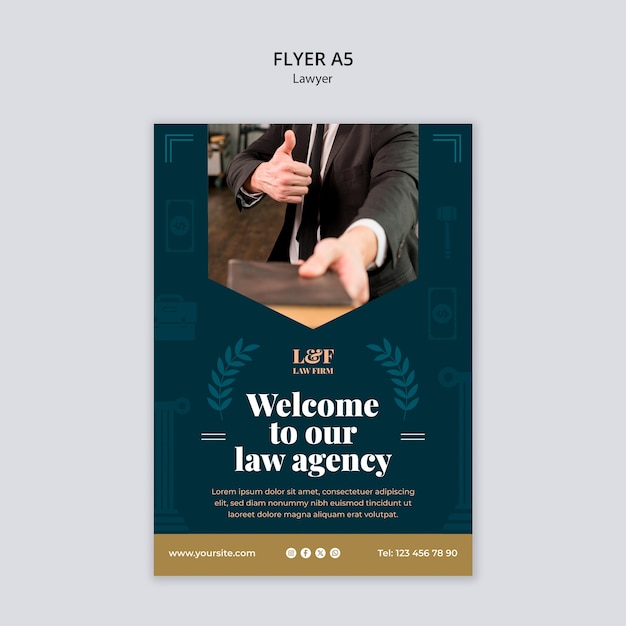 Free PSD lawyer flyer template design