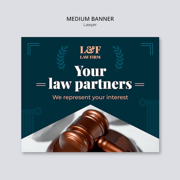 Free PSD lawyer medium  banner template design