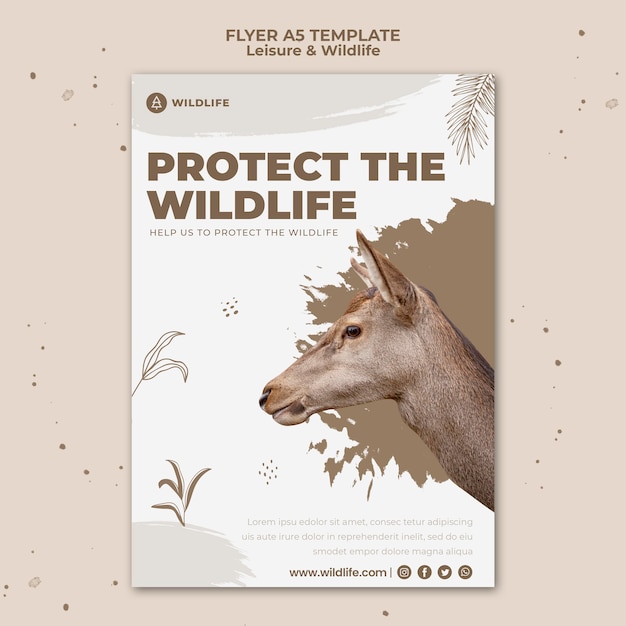 Leisure and wildlife flyer template