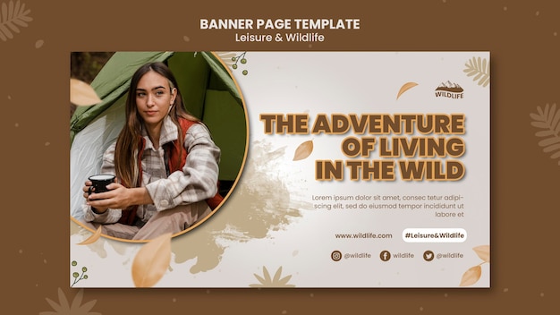 Free PSD leisure and wildlife horizontal banner template