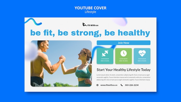 Free PSD lifestyle concept youtube cover template