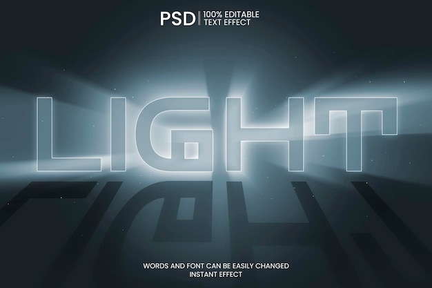 Free PSD light text effect