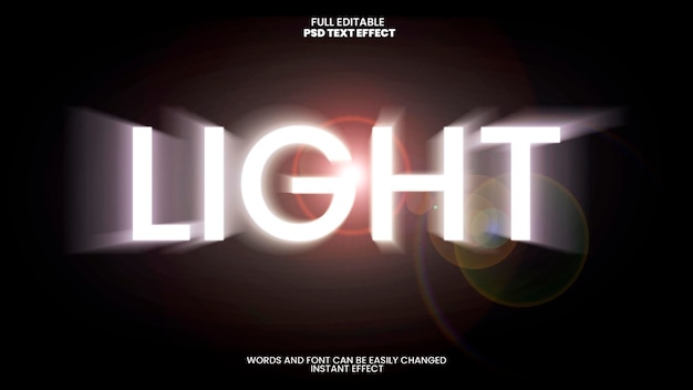 Free PSD light text effect