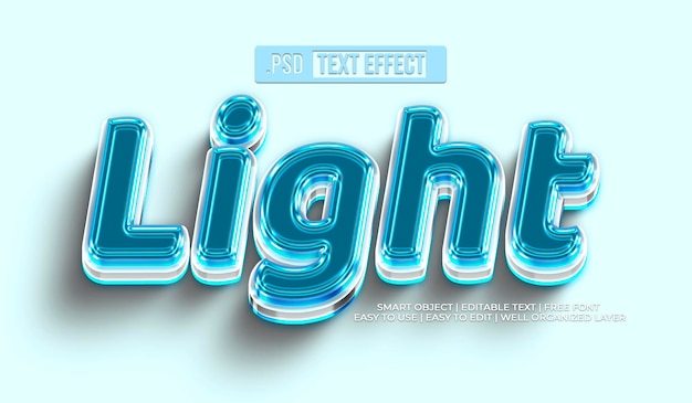 Free PSD light text style effect