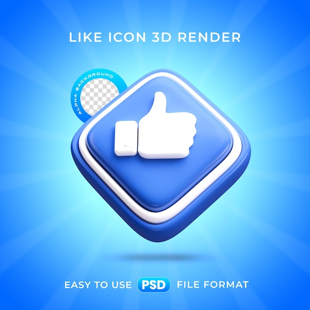 Free PSD like logo icon isolated 3d render illustration