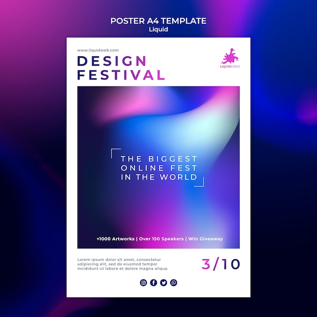 Free PSD liquid poster template