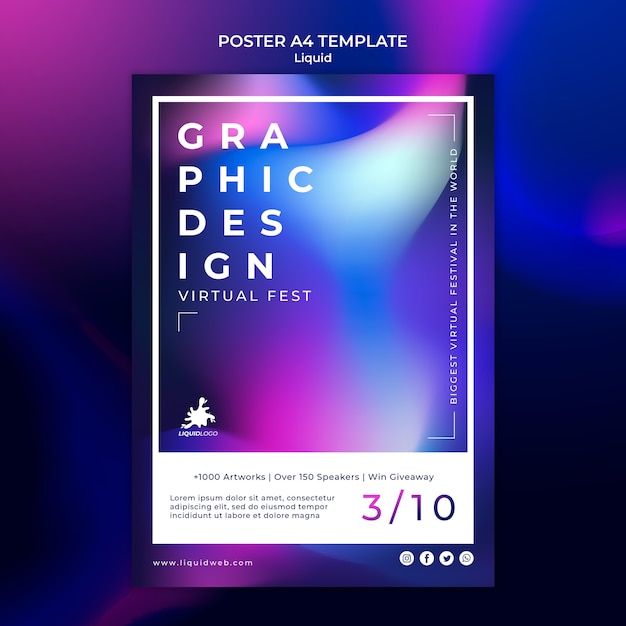 Free PSD liquid poster template