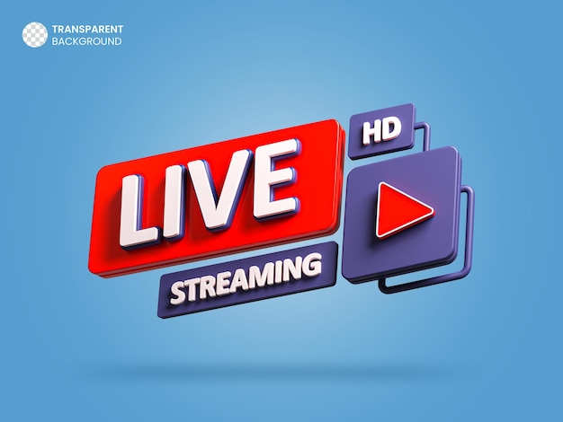 Live streaming 3d render icon