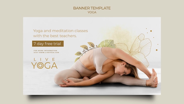 Free PSD live yoga free trial banner template