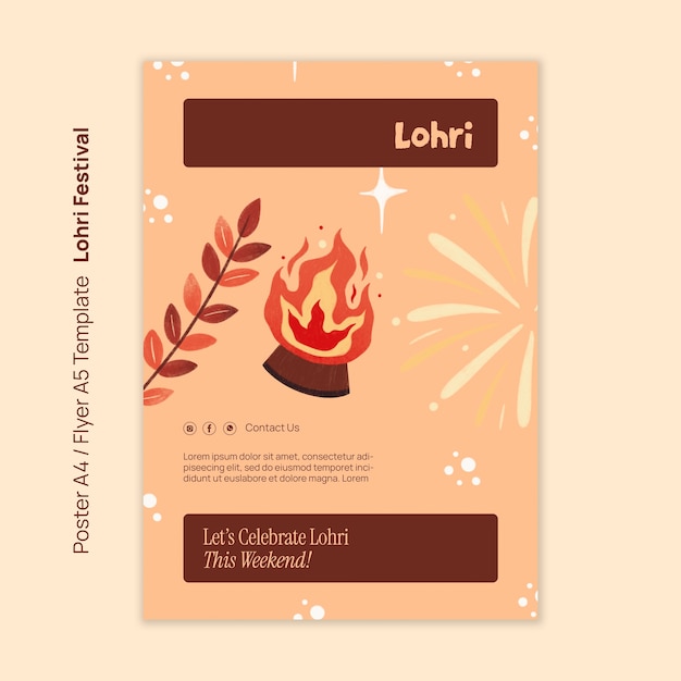 Free PSD lohri template design