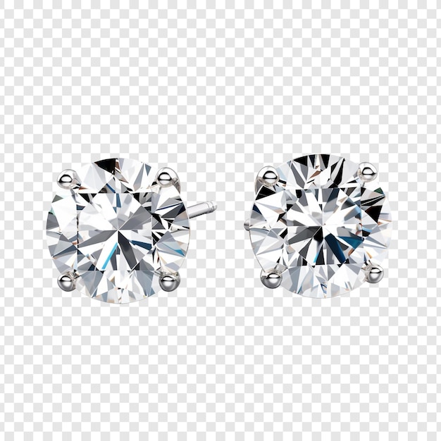 Free PSD luxury diamond earrings png isolated on transparent background