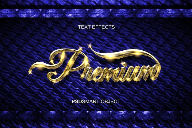 Free PSD luxury golden premium 3d text style mockup