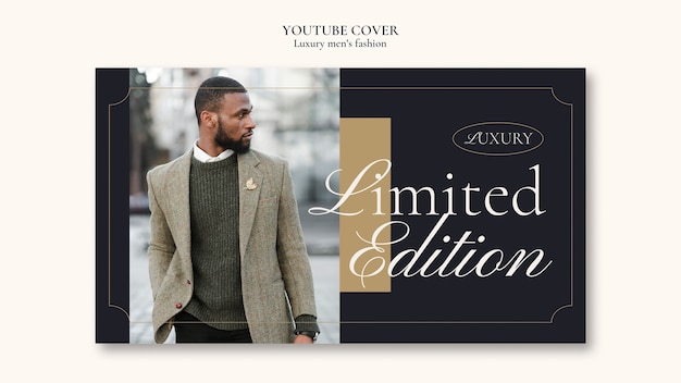 Free PSD luxury men's fashion youtube cover template