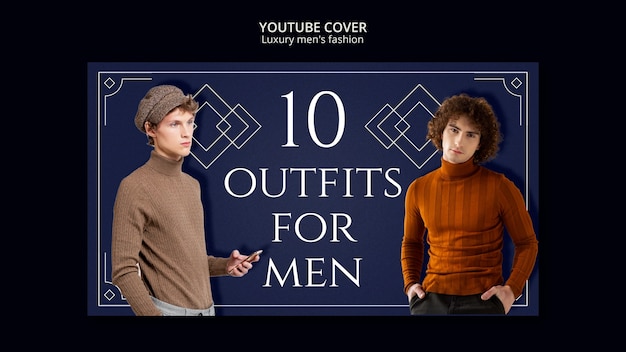 Free PSD luxury men's fashion youtube cover