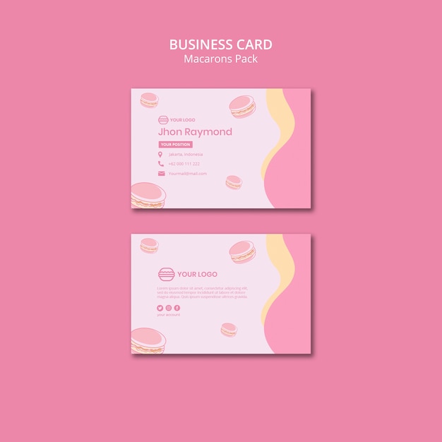 Macarons pack business card design