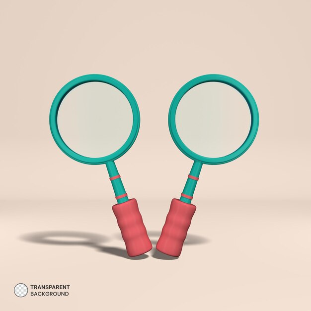 Magnifying Icon Isolated 3d render Ilustration