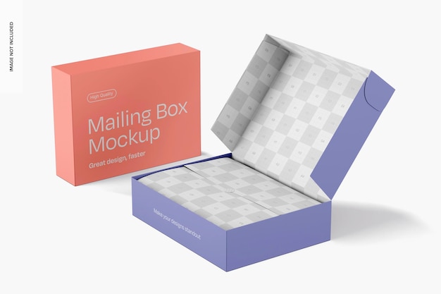 Free PSD mailing box mockup