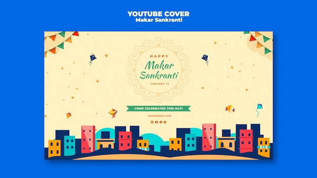 Free PSD makar sankranti  template design