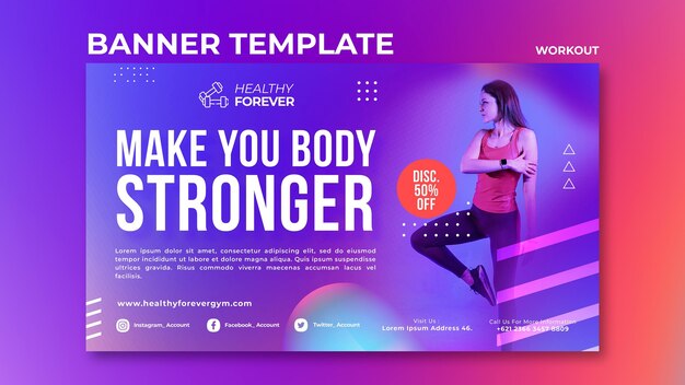 Make your body stronger banner template