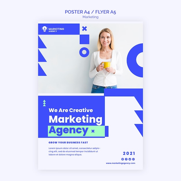 Free PSD marketing agency poster template