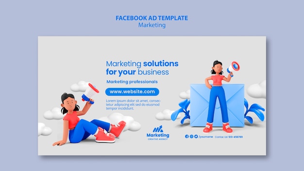 Marketing concept facebook template