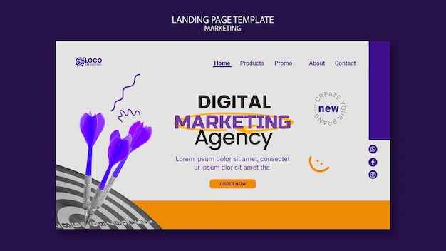 Marketing concept landing page template