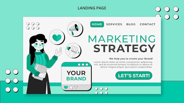 Free PSD marketing concept landing page template