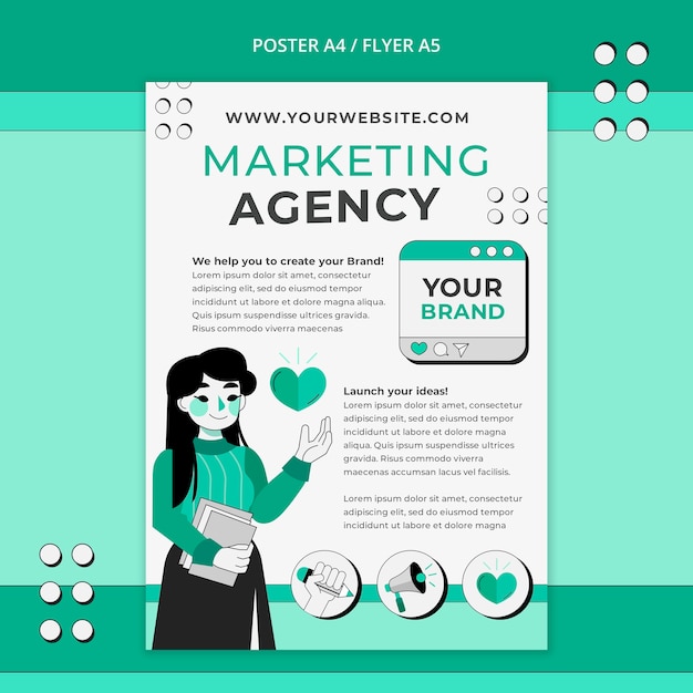 Free PSD marketing concept poster template