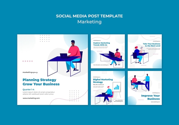 Free PSD marketing social media post template