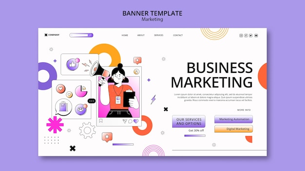 Free PSD marketing strategy landing page