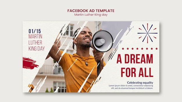 Free PSD martin luther king day facebook template