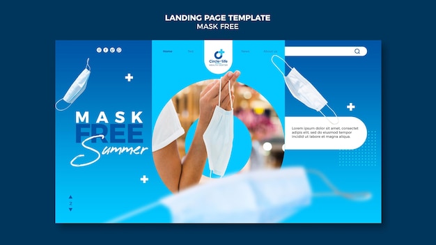 Free PSD mask free landing page template