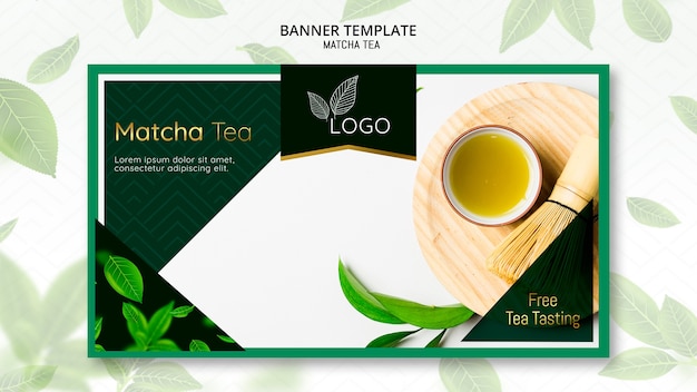 Free PSD matcha tea banner template