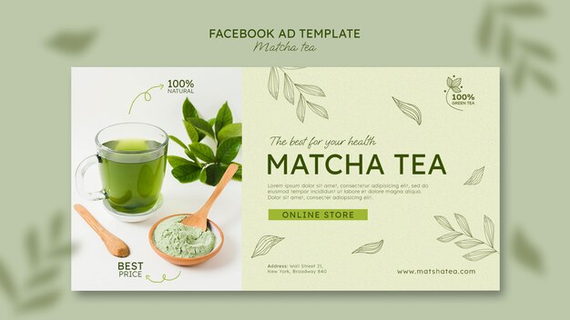 Free PSD matcha tea facebook template