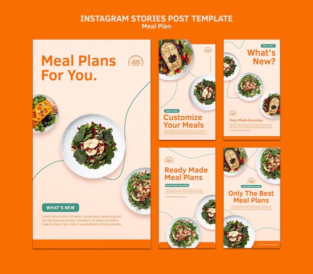 Meal plans instagram stories template