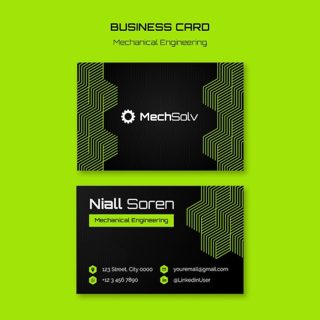 Free PSD mechanical engineering business card template design