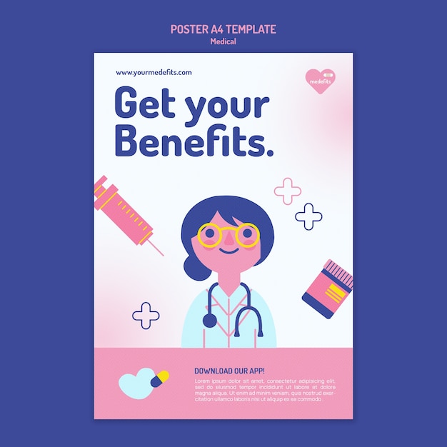 Free PSD medical poster template