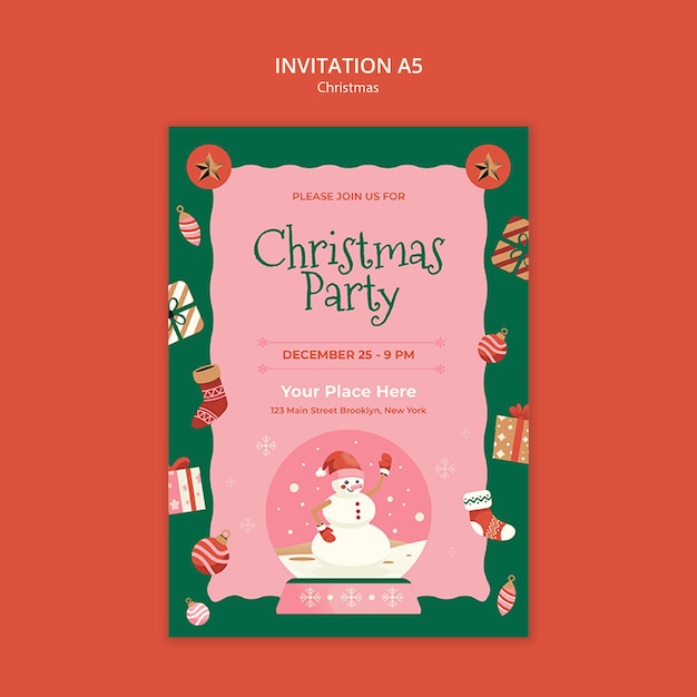 Free PSD merry christmas celebration template