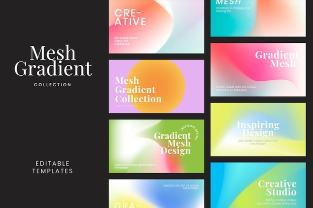 Free PSD mesh gradient template collection psd for blog banner