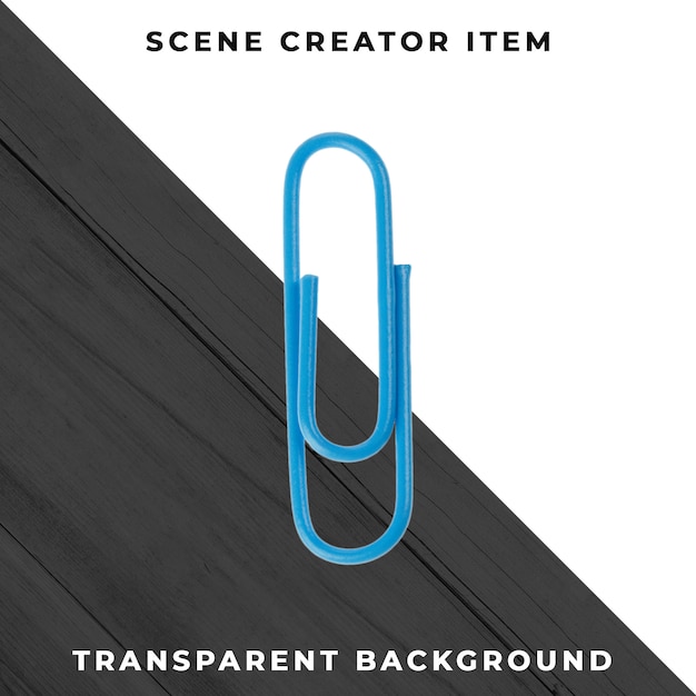 Metal paperclip object transparent PSD