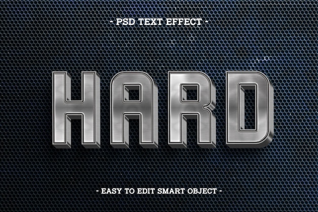 Free PSD metallic hard steel text effect