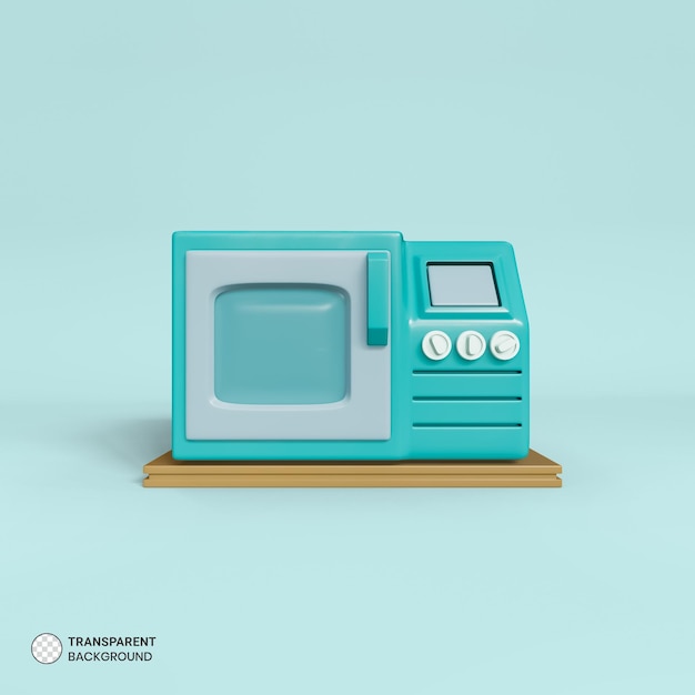 Free PSD microwave oven icon isolated 3d render illustration