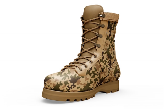 Free PSD militar boots mockup