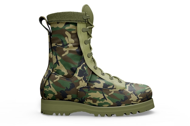 Free PSD militar boots mockup
