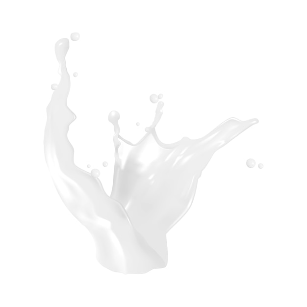 Free PSD milk splash element isolated