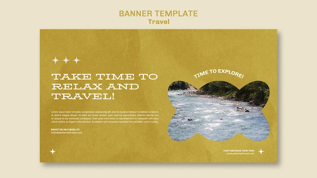 Free PSD minimal flat design travel template