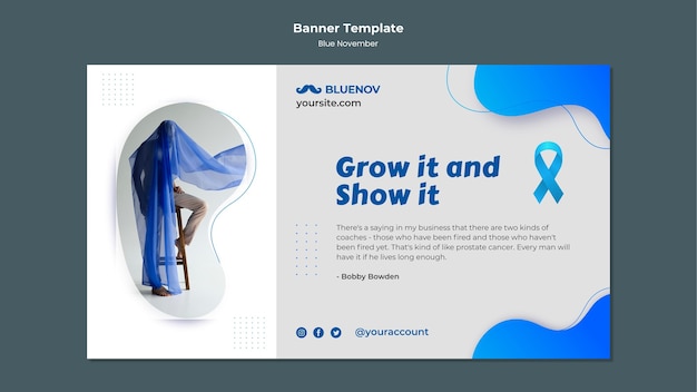 Free PSD minimalist blue november banner template