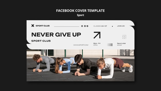 Free PSD minimalist sport concept facebook cover