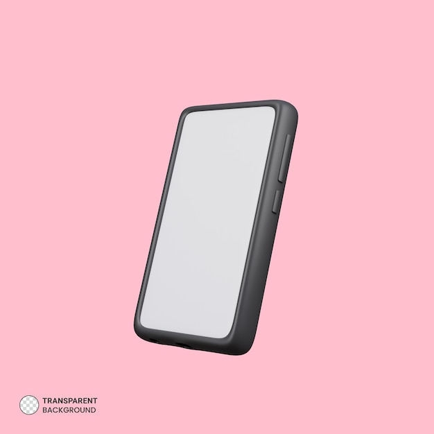 Free PSD mobile phone icon isolated 3d render illustration